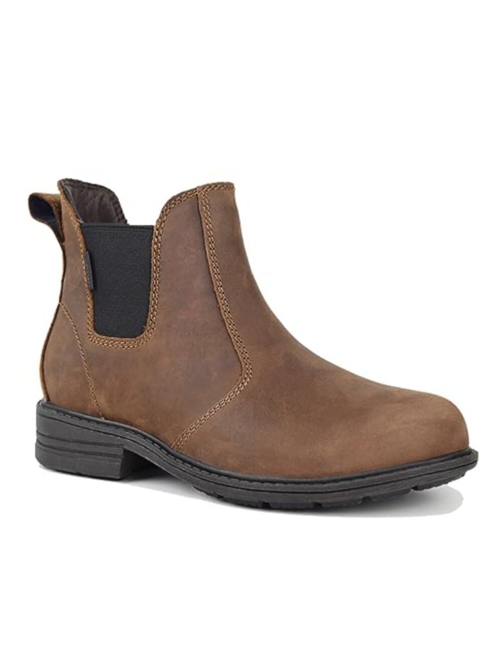 Waterproof Genuine Leather Chelsea Ankle Boots Memory Foam Slip-On